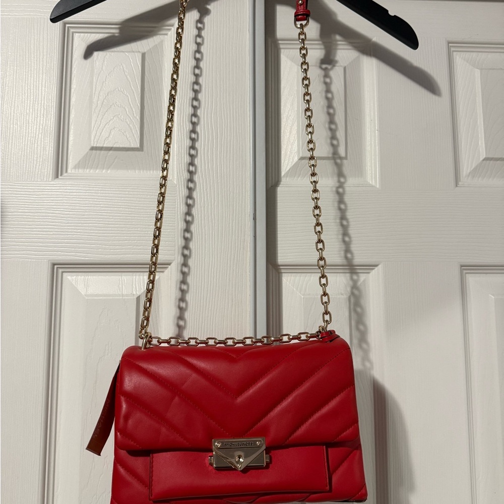 Michael Kors Boutique Red Quilted Shoulder Bag